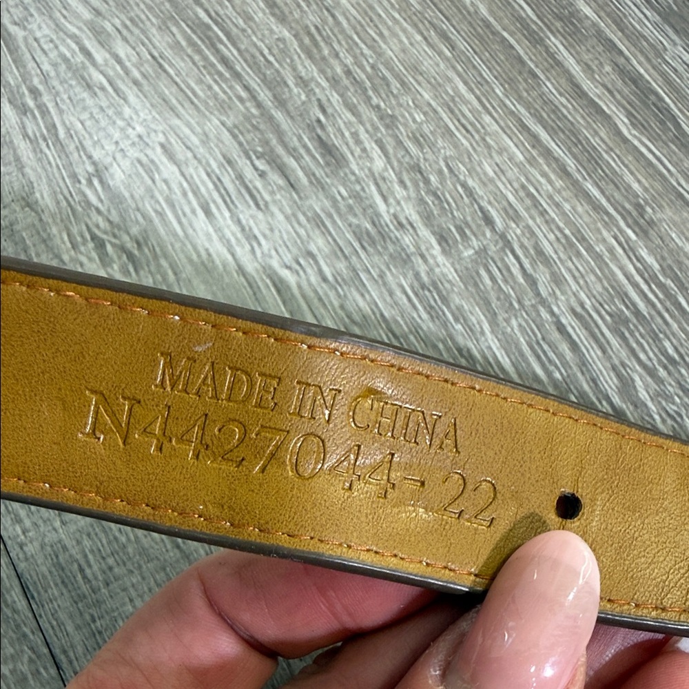 Nocona Brown Belt with Pink and Silver Details - Picture 3 of 5